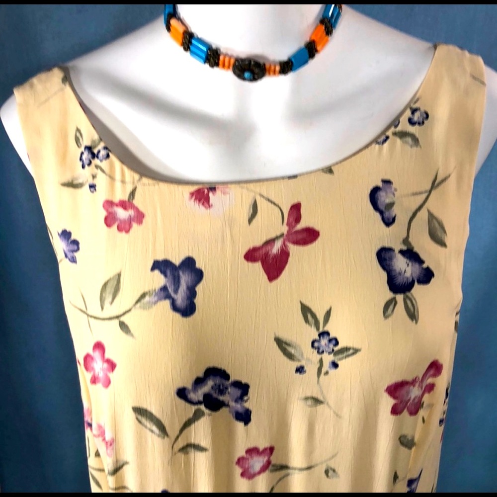 Flowing Floral VINTAGE 1990s yellow Sun Dress